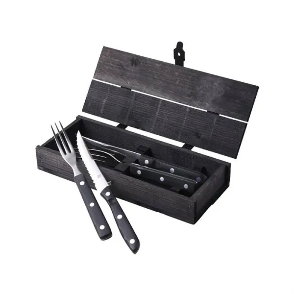 Gense Old farmer steak-/grillbestek 4 delen - Zwart/staal