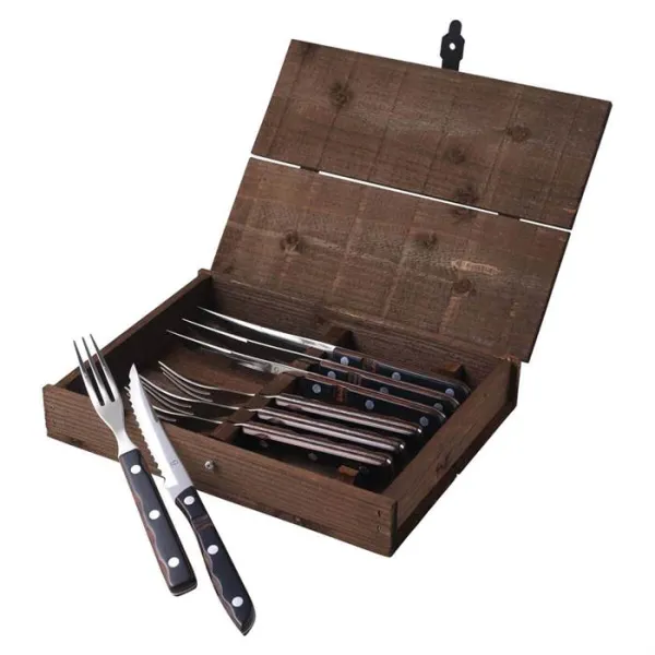 Gense Old Farmer steak-/grillbestek 8-delig - Hout/staal