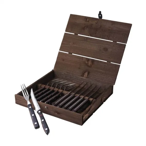 Gense Old Farmer steak-/grillbestek 12-delig - Hout/staal