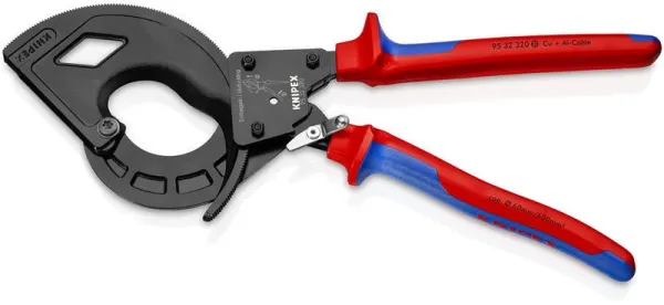 Knipex Kabelschaar (Ratelprincipe, 3-versnelling) zwart atramenteerd, met meercomponentenhandgreep 320 mm