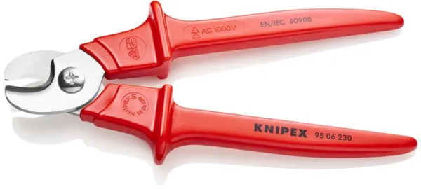 Knipex Kabelschaar handgrepen geïnjecteerd met kunststof geïsoleerd, geïnjecteerd met kunststof, VDE-goedgekeurd 230 mm