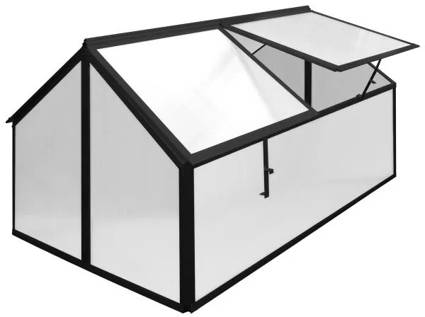 Mini-kas zwart 4 openingen 120x80x67cm
