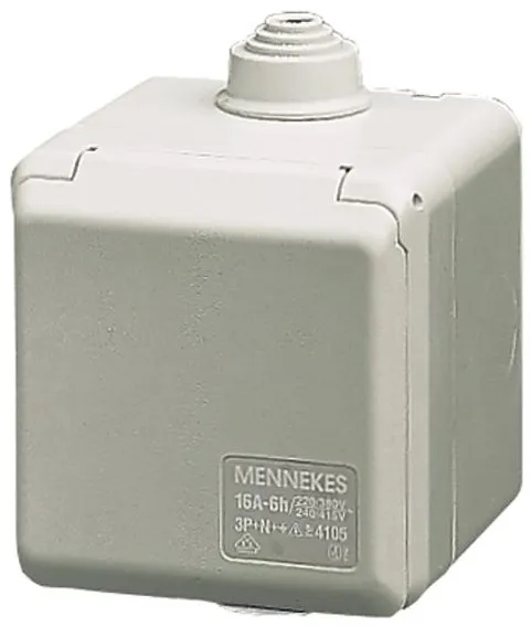 Mennekes CEE opbouwcontactdoos 3-polig 16A 230V IP44 6H 4102